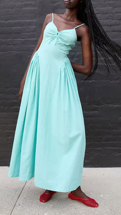 Gilita Linen Maxi Dress - Aqua Blue Van De Vort Gilita Linen Maxi Dress - Aqua Blue Van De Vort