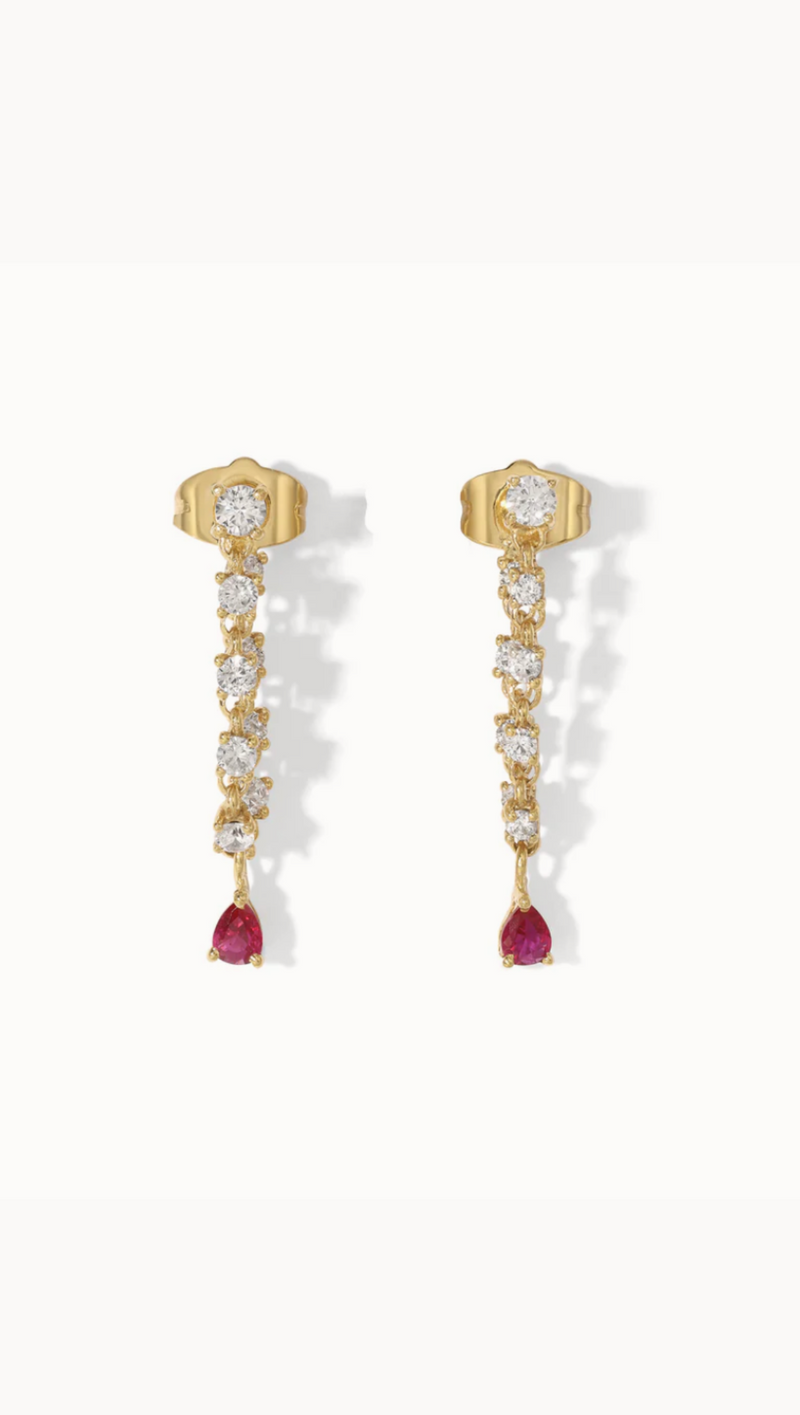 The Daphne Earrings - Ruby