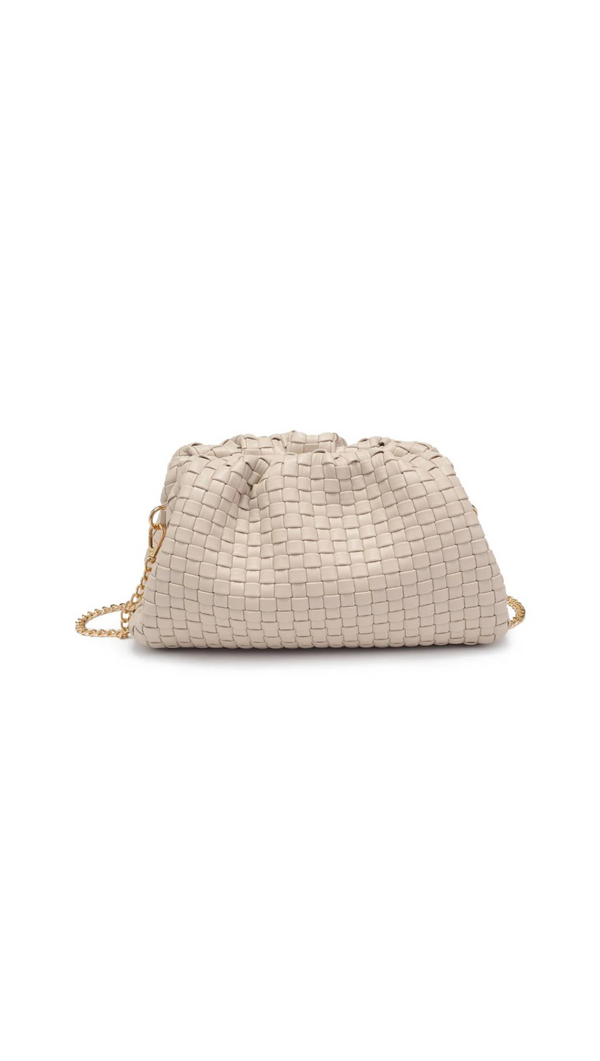 Tate Woven Clutch - Oatmilk