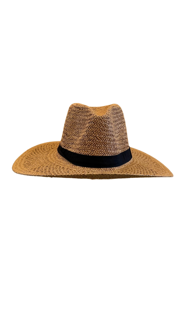 Straw Sunhat With Black Accent - Wheat