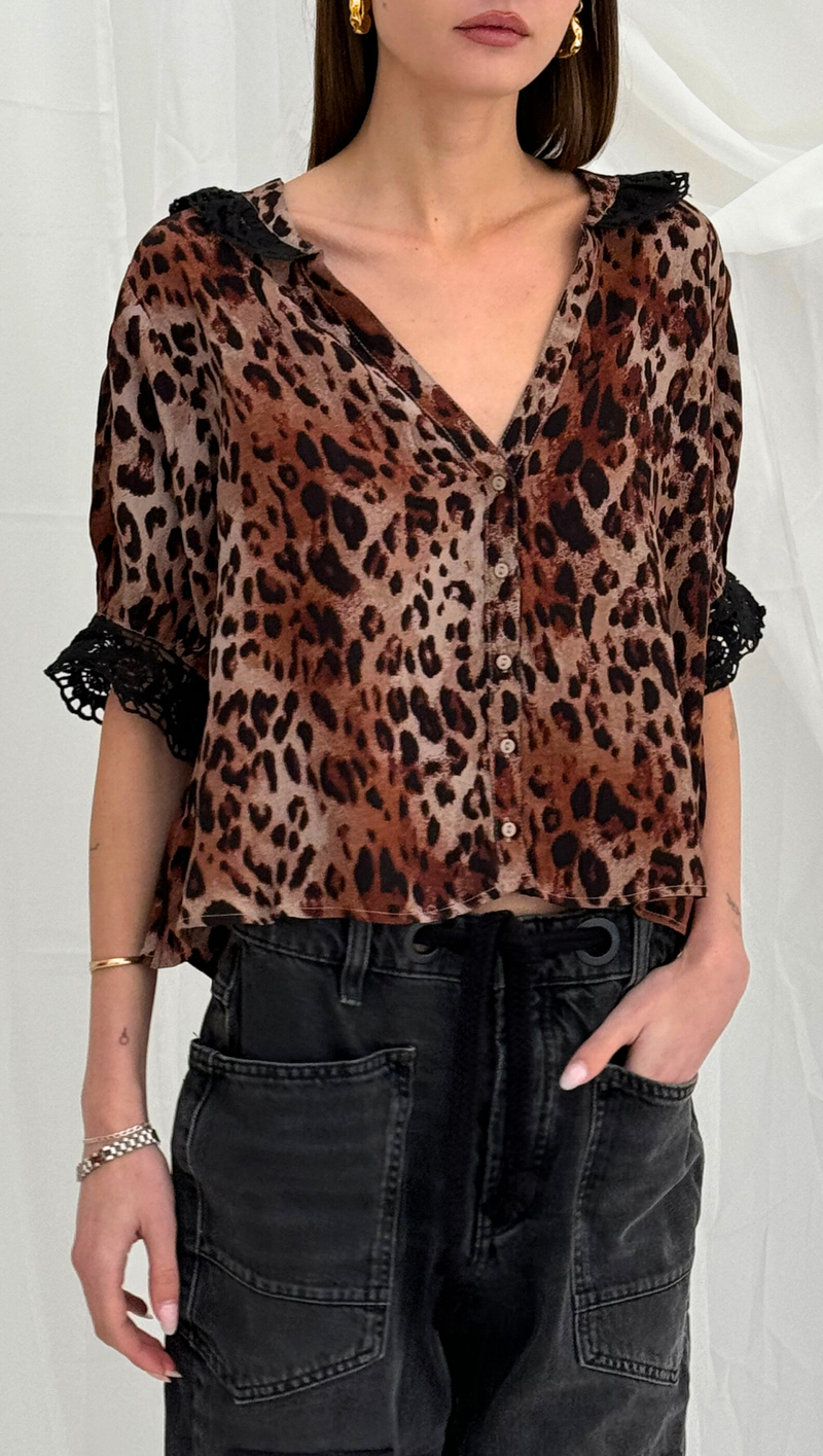 My Love Blouse Printed - Leopard Combo