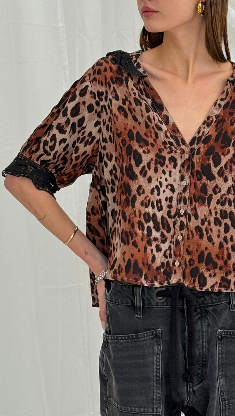 My Love Blouse Printed - Leopard Combo