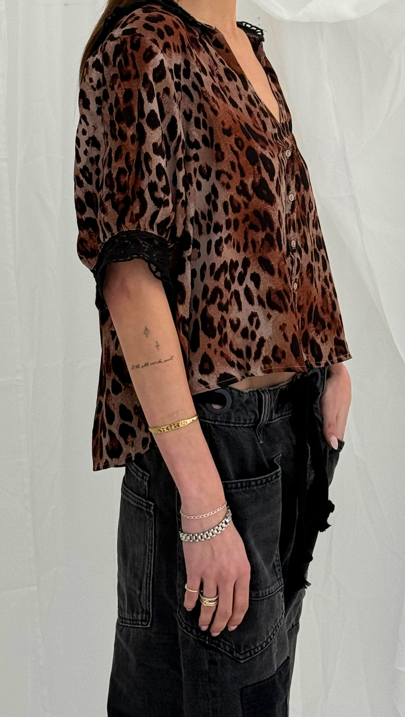 My Love Blouse Printed - Leopard Combo