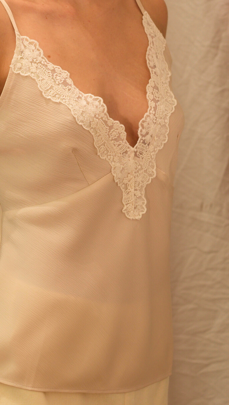 Taylor Deep Lace Cami - Champagne