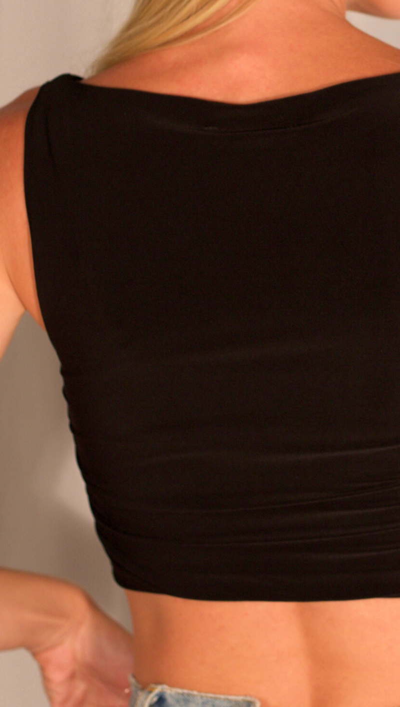 Harlow Ruched Tank - Black