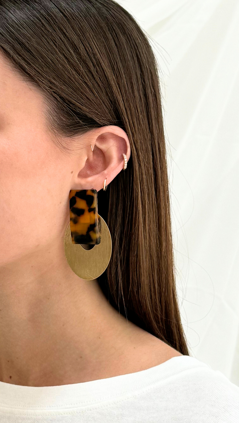 Funky Statement Earring - Tort