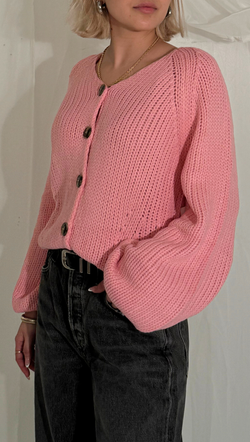 Dea V Neck Sweater - Pink