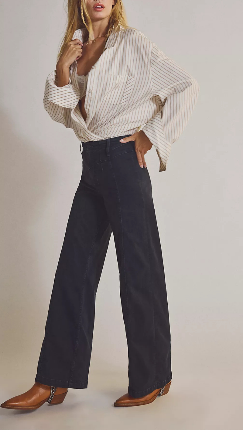 Libre Wide Leg Jeans - Cafe Noir