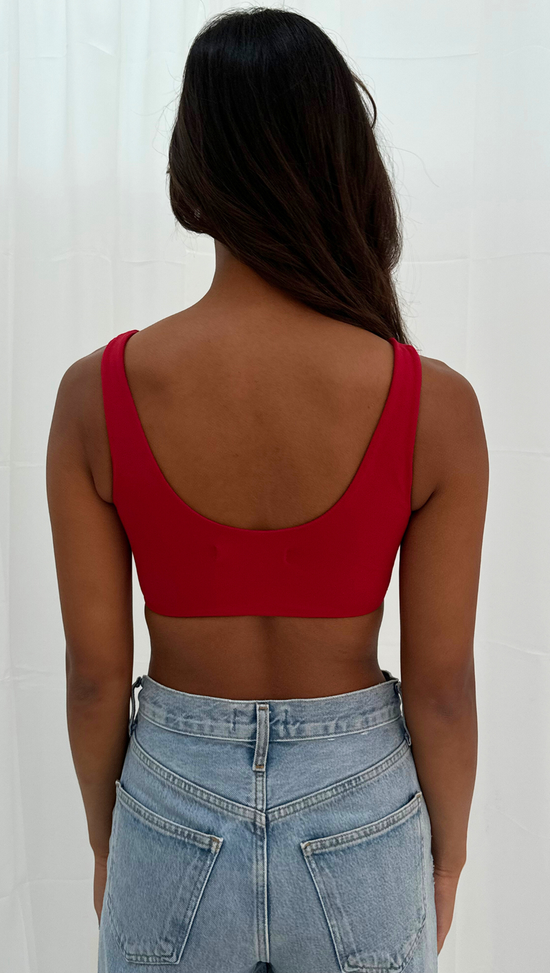 Wavy Bra Top - Crimson