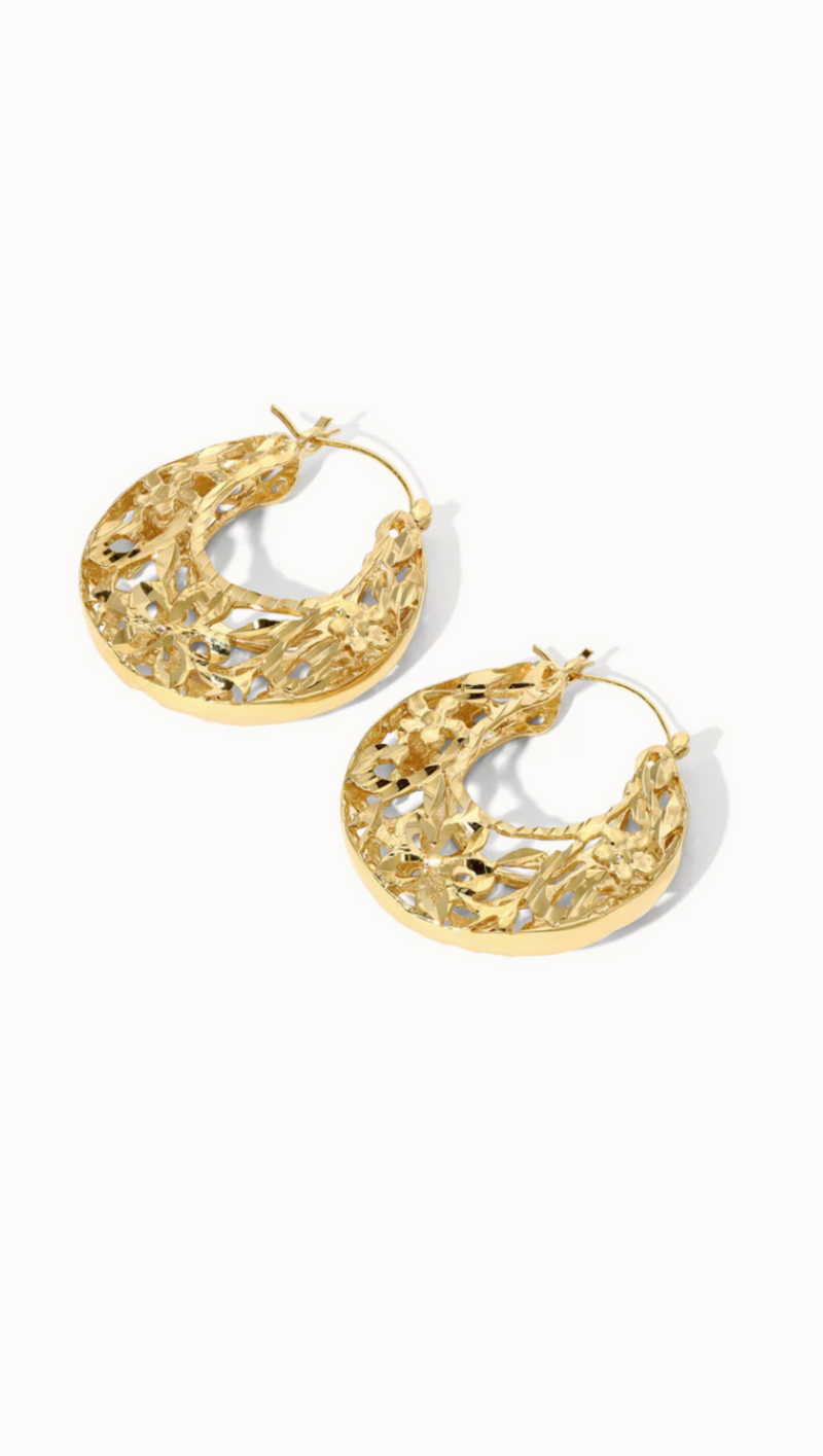 The Violet Hoop Earrings - Gold