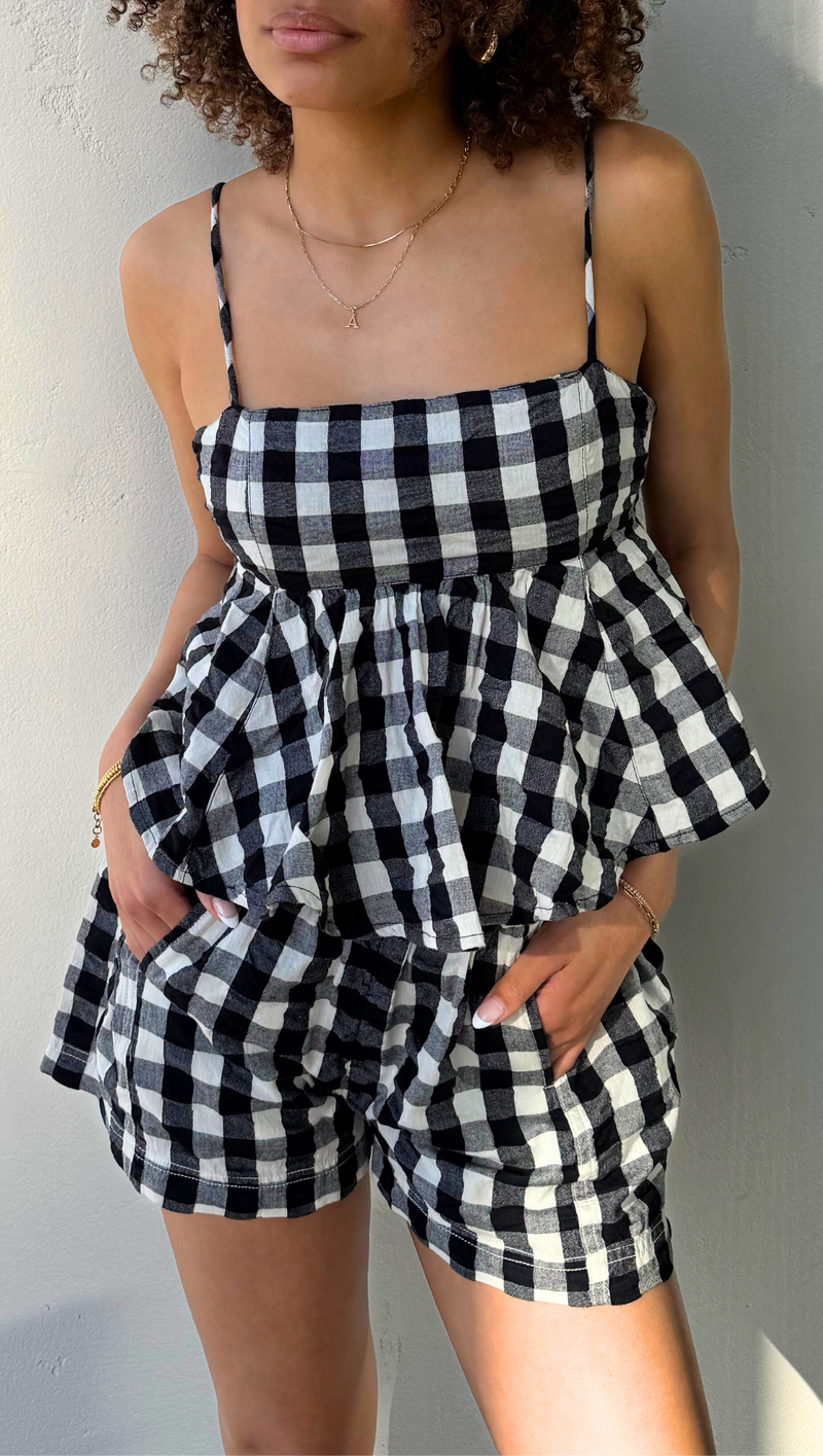 Mia Plaid Tank - Black Combo