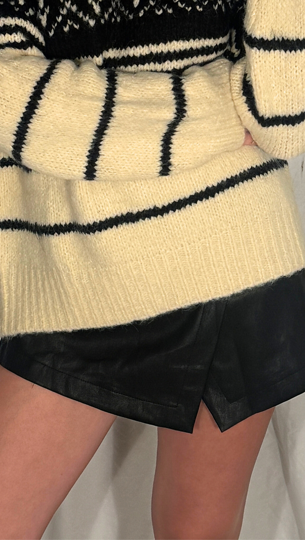 Kendel Leather Wrap Mini Skirt - Black