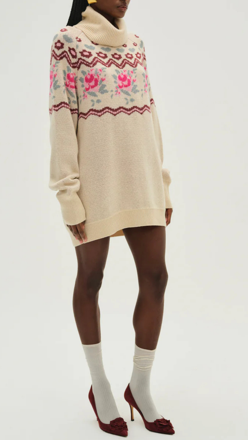 Ski Lodge Oversized Sweater - Cream