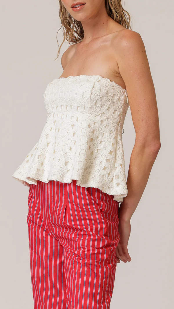 Bowen Strapless Top - White