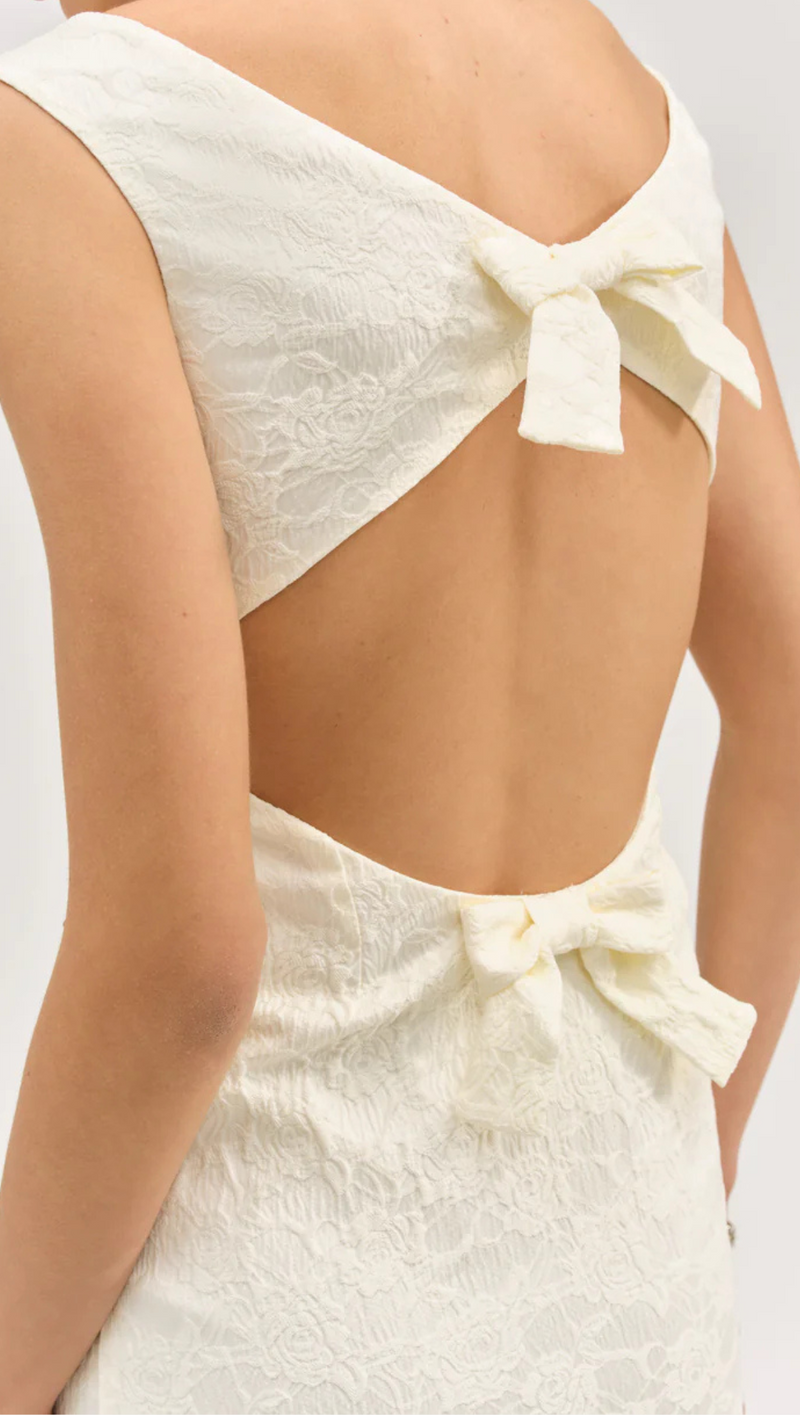 Rosie Jacquard Mini Dress - Cream
