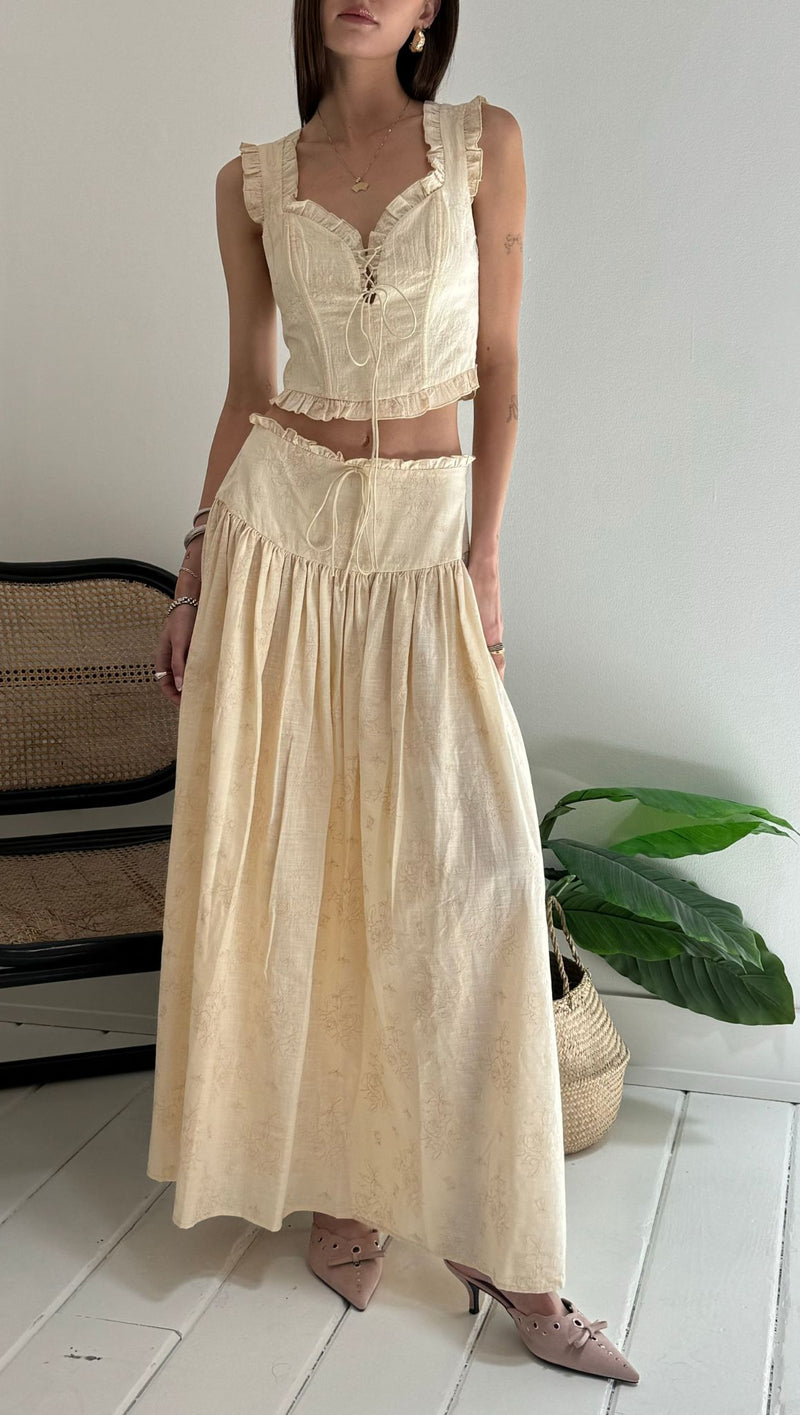 Gigi Maxi Skirt - Cream White