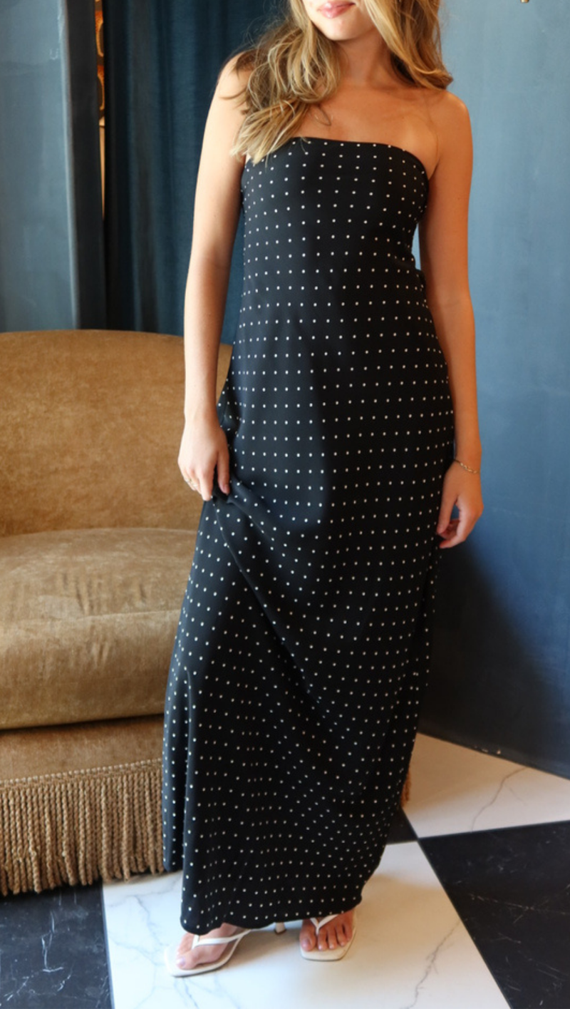 tube maxi dress pattern Marilyn Sparkle Knit Elevate your wardrobe with the Womens By Together Promenade Strapless Maxi Dress Printed Pattern Sharkbite Hem Tube