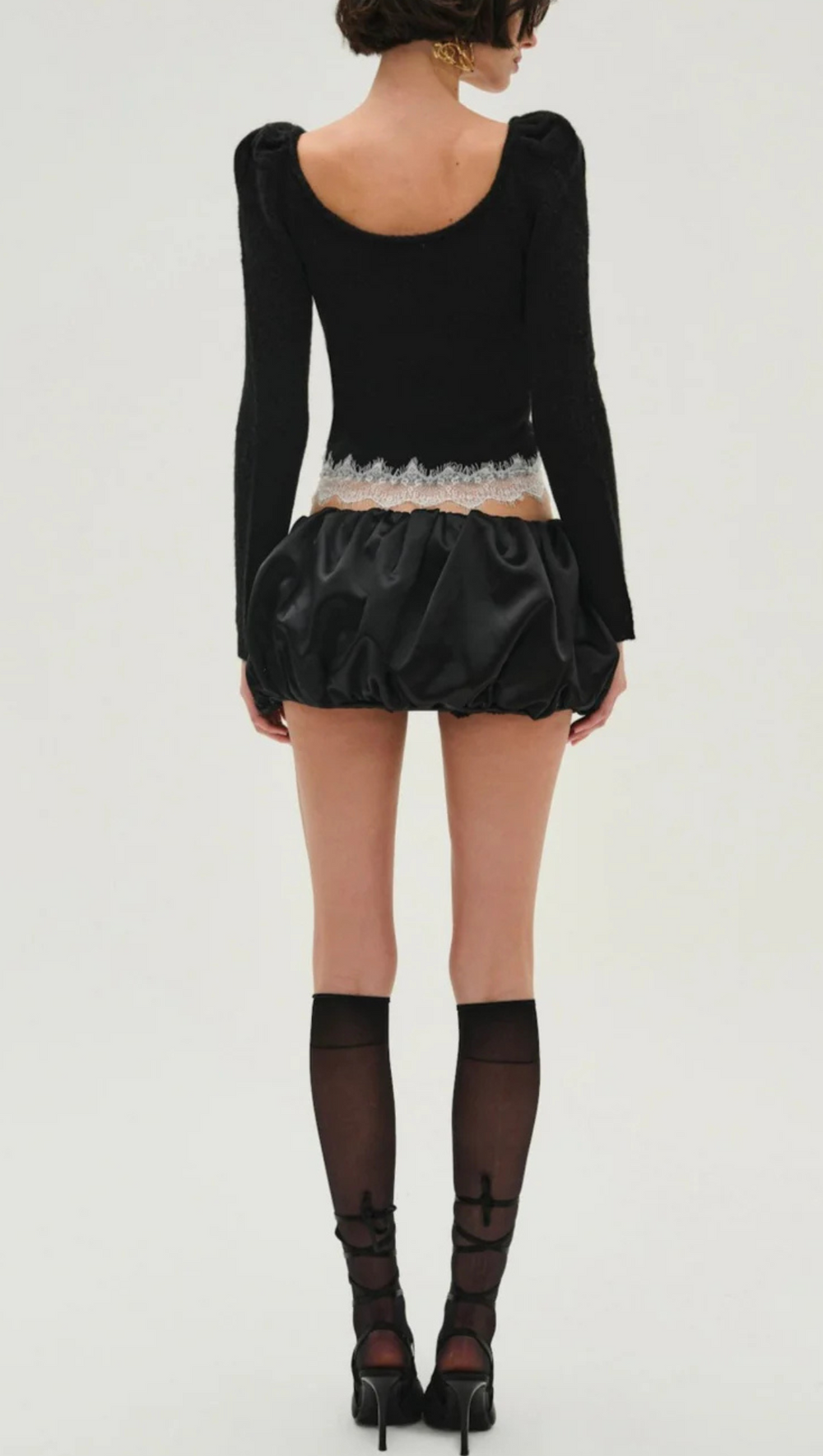 Lena Bubble Mini Skirt - Black – Van De Vort