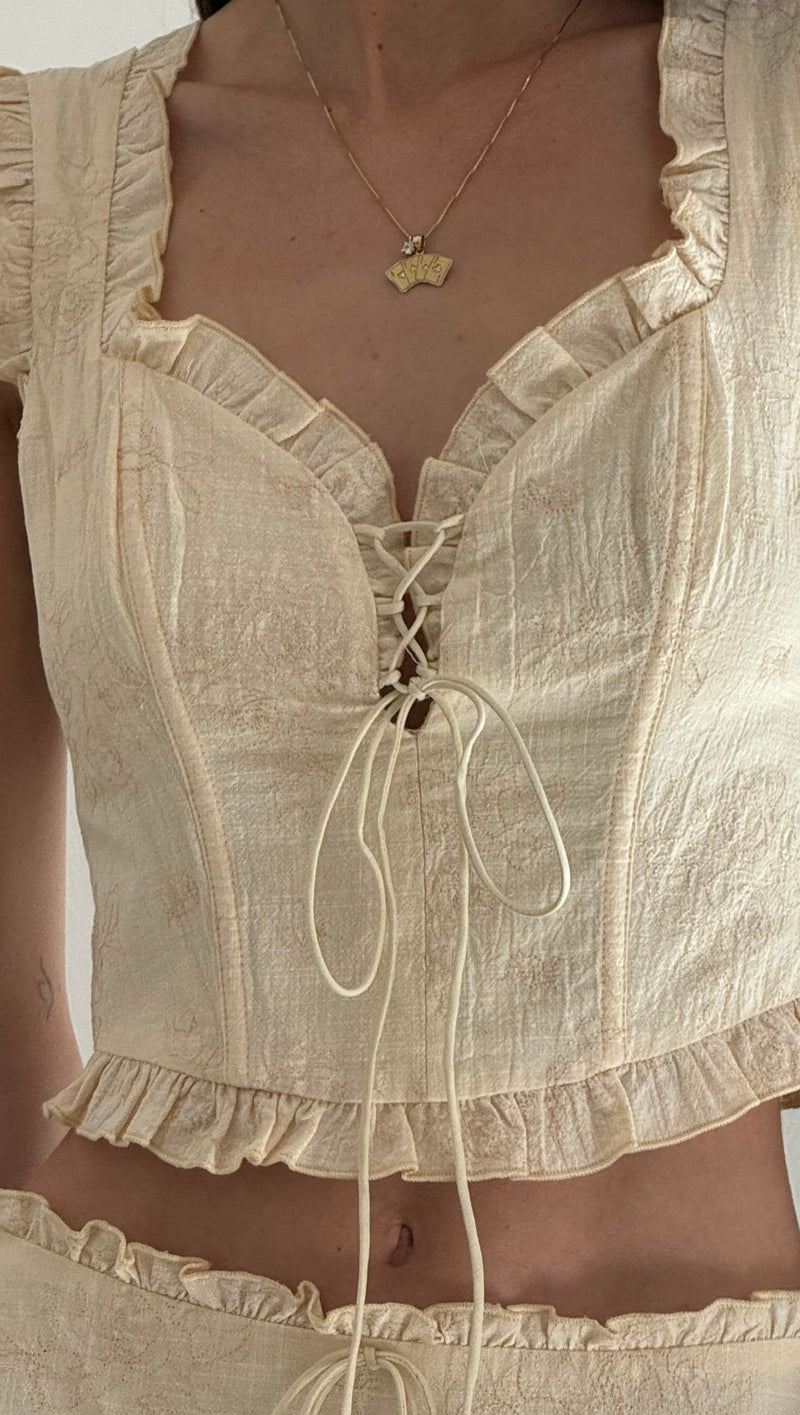 Gigi Corset Top - Cream White