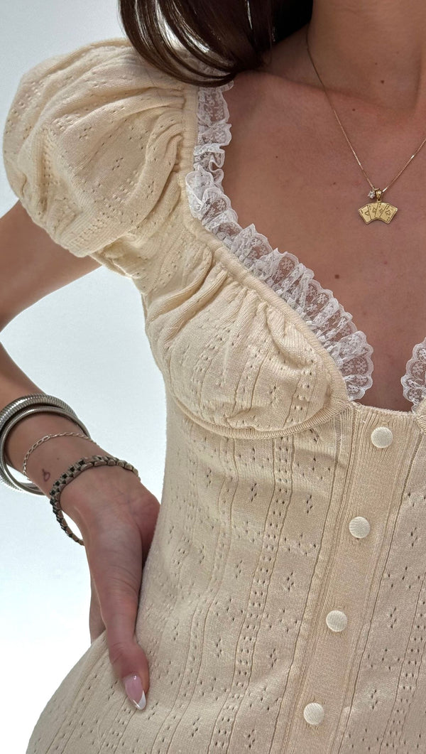 Daniella Knit Mini Dress - Cream White