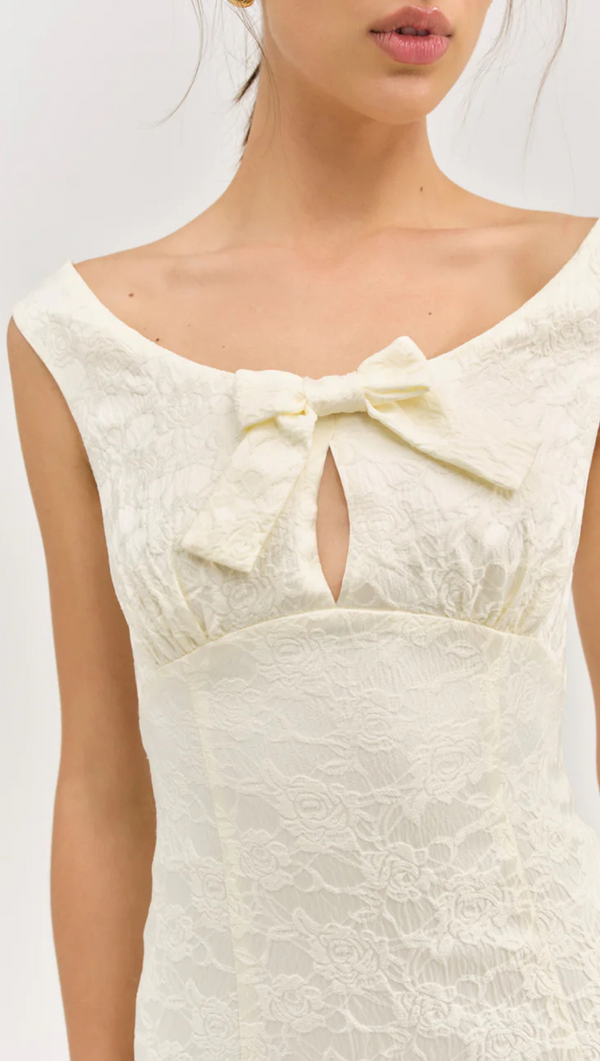 Rosie Jacquard Mini Dress - Cream