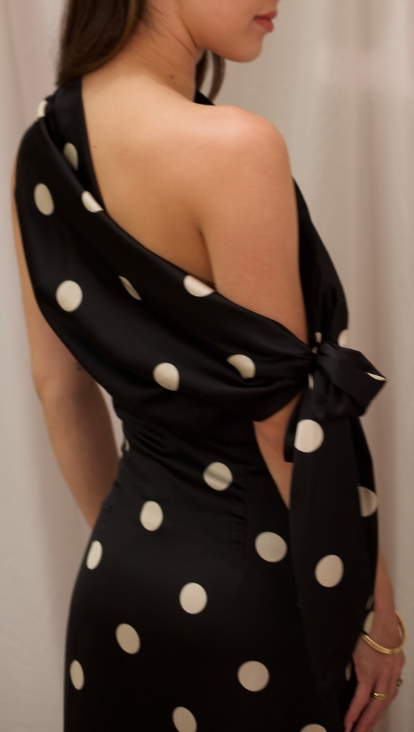 Stassi Satin Maxi Dress - Polkadot