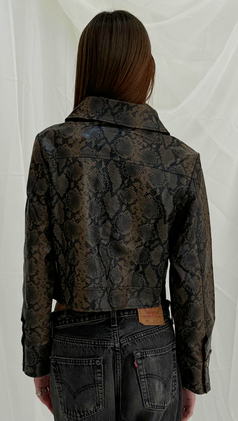 Morgan Cropped Jacket - Snake