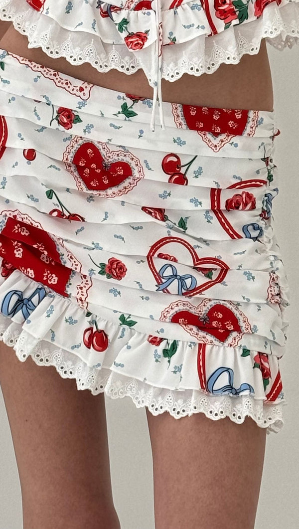 Daisy Mae Mini Skirt - Red