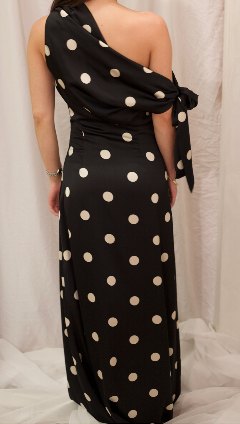 Stassi Satin Maxi Dress - Polkadot