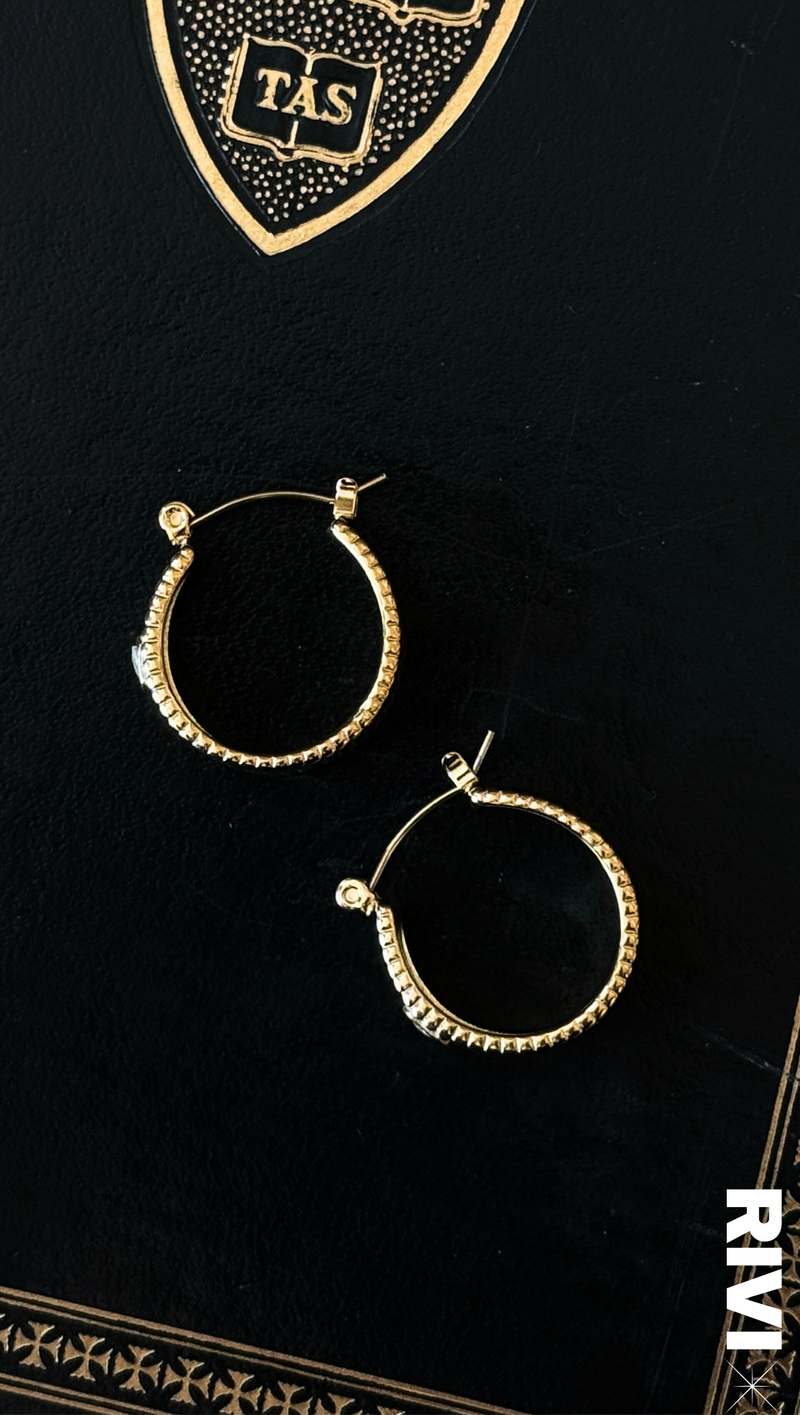 Sybil Ribbed Hoop Earring - Gold Plated Stainless Steel