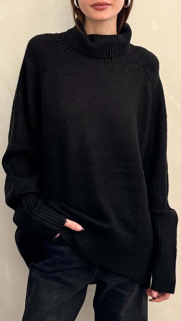 Soleil Turtleneck Sweater - Black