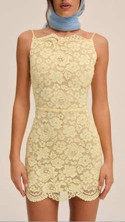 For Love And Lemons Lakeside Mini Dress - Yellow Van De Vort For Love And Lemons Lakeside Mini Dress - Yellow Van De Vort
