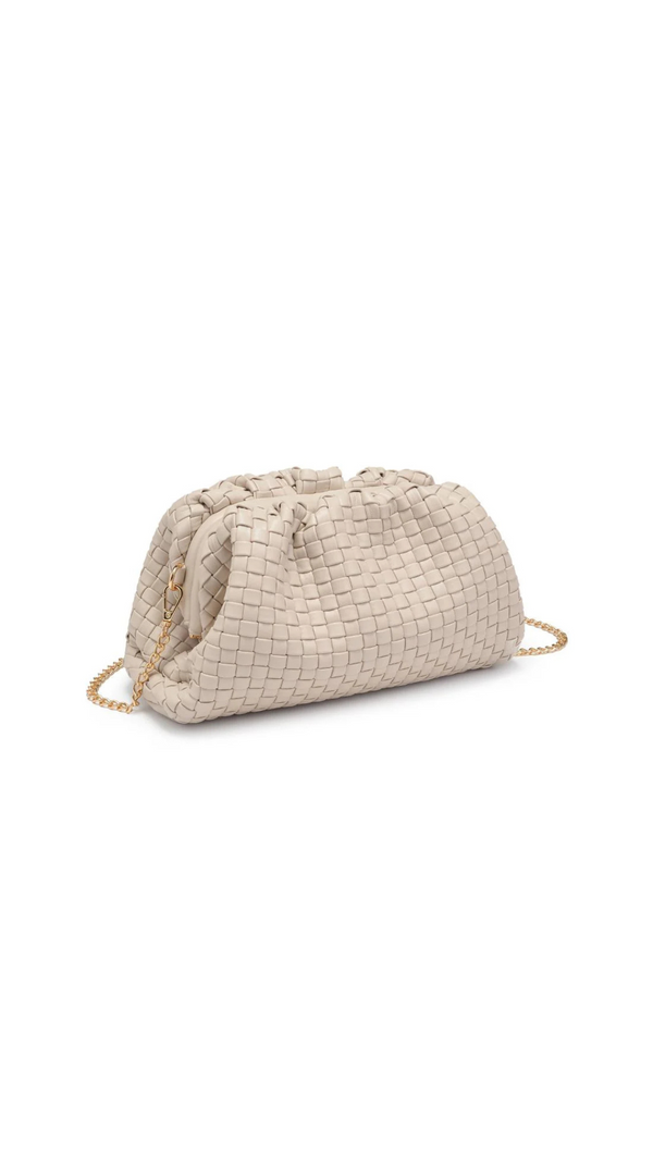 Tate Woven Clutch - Oatmilk