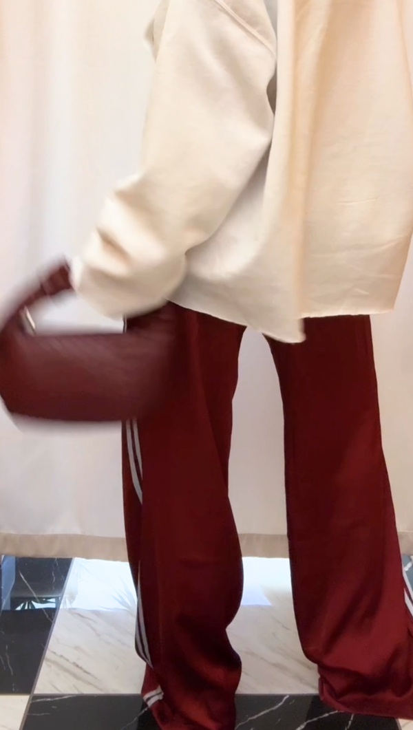 Anine Varsity Stripe Pant - Burgundy