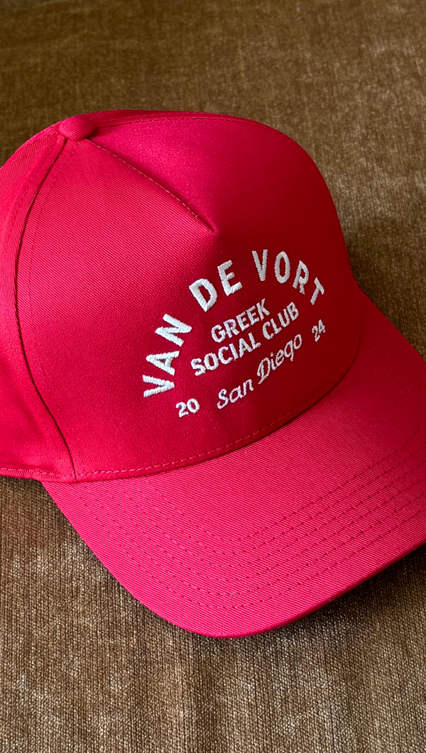 VDV Greek Social Club Trucker Hat - Red