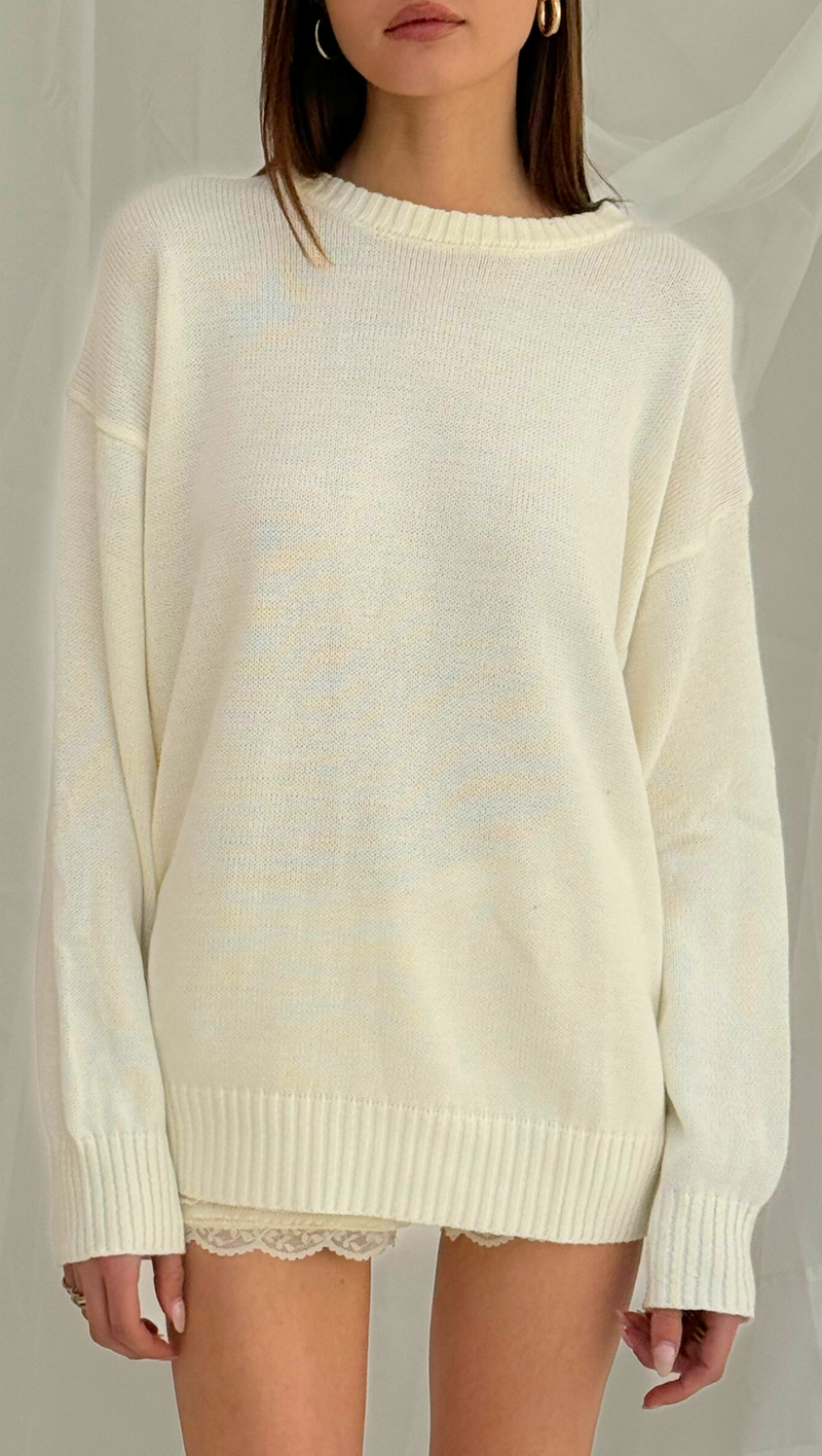 Dylan Crew Neck Sweater - Ivory