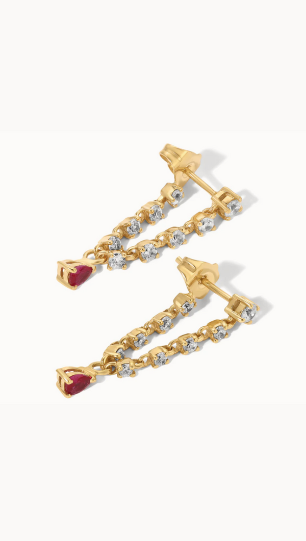 The Daphne Earrings - Ruby