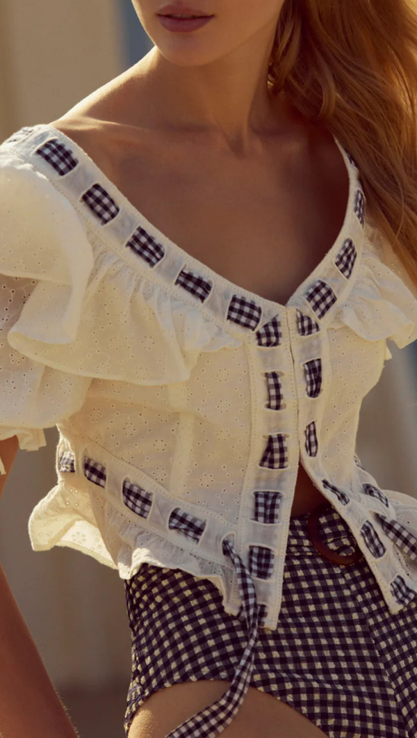 Ruby Ribbon Top - White