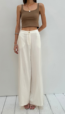 Mia Wide Leg Pant - Ivory