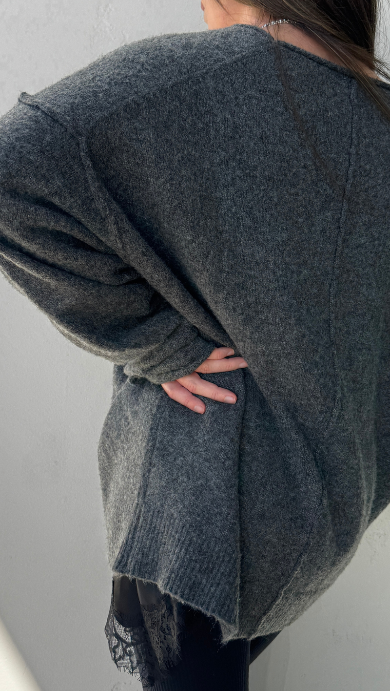 Ren Cozy Cardigan - Charcoal