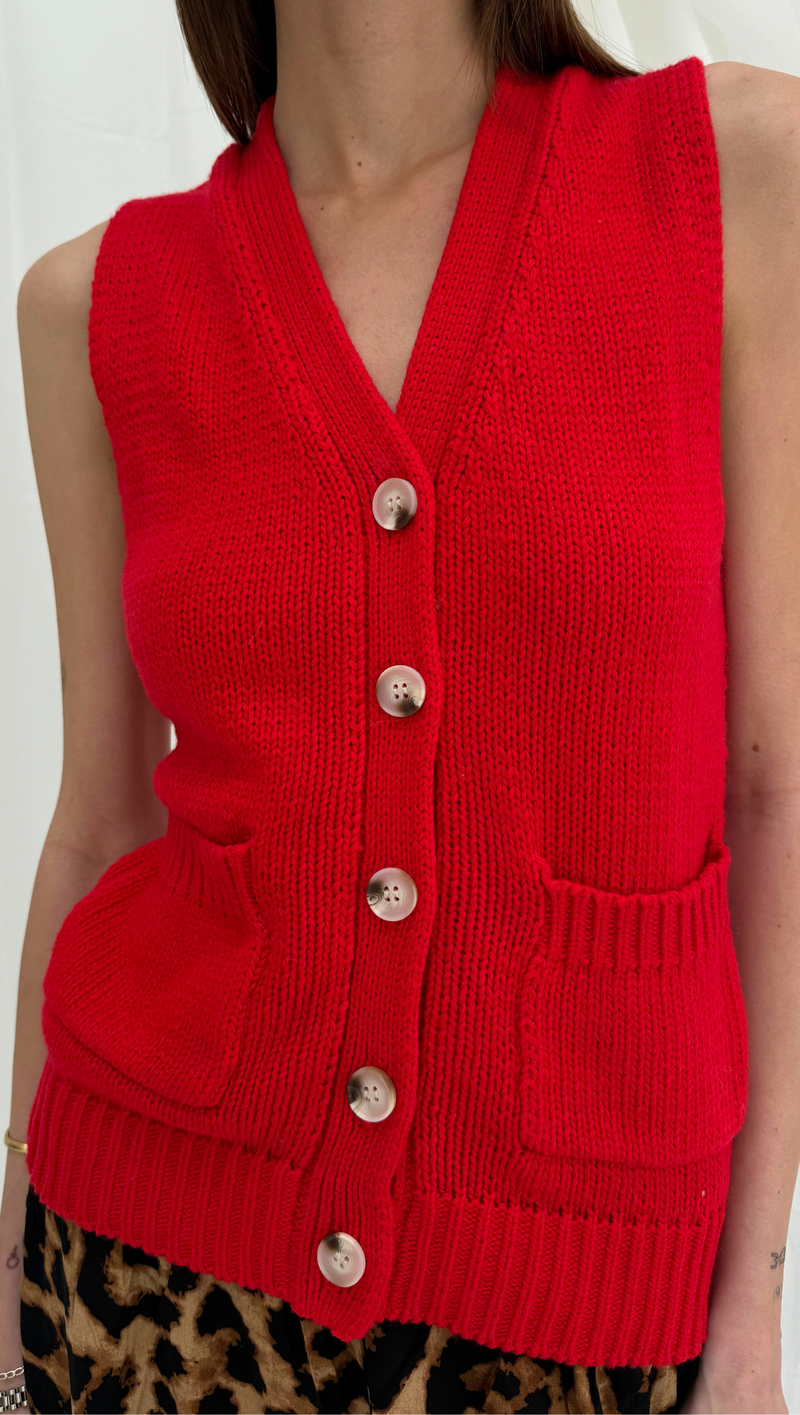 Ken Sweater Vest - Red