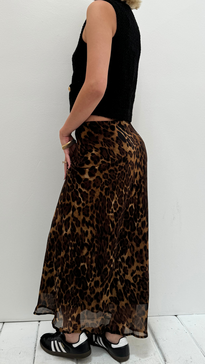 Leah Leopard Maxi Skirt