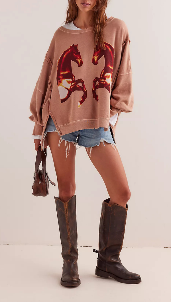 Graphic Camden Sweatshirt - Mirrored Horses