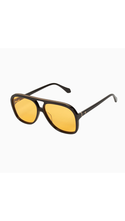VALLEY-EYEWEAR-BANG-GLOSS-BLACK-MATTE-GOLD-METAL-TRIM-ORANGE-LENS