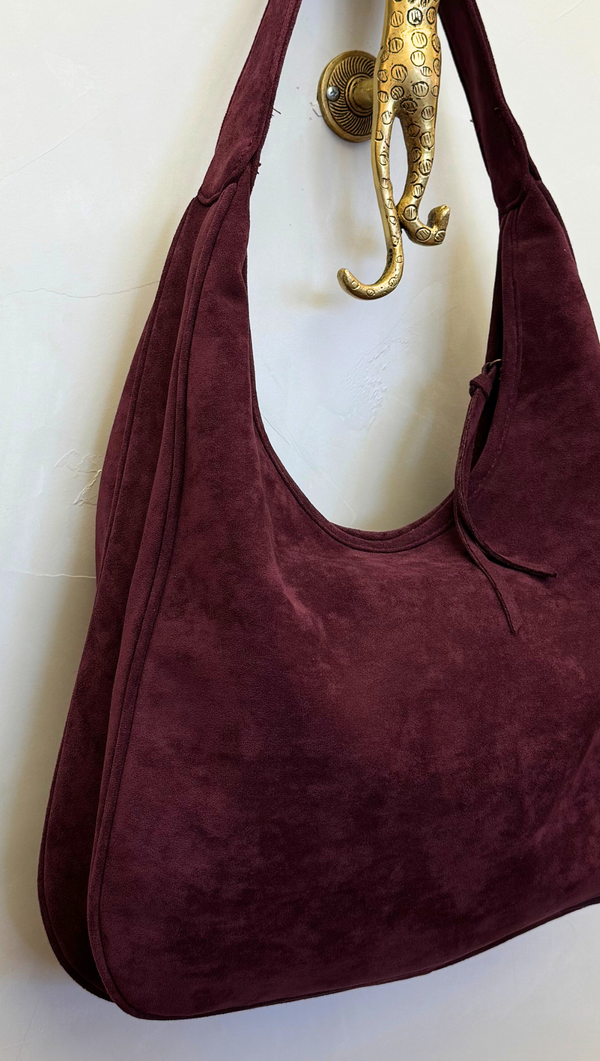 Suede Tote - Berry