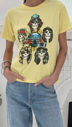 Guns N Roses UK Tour 87 Ringer Tee - Yellow Mist