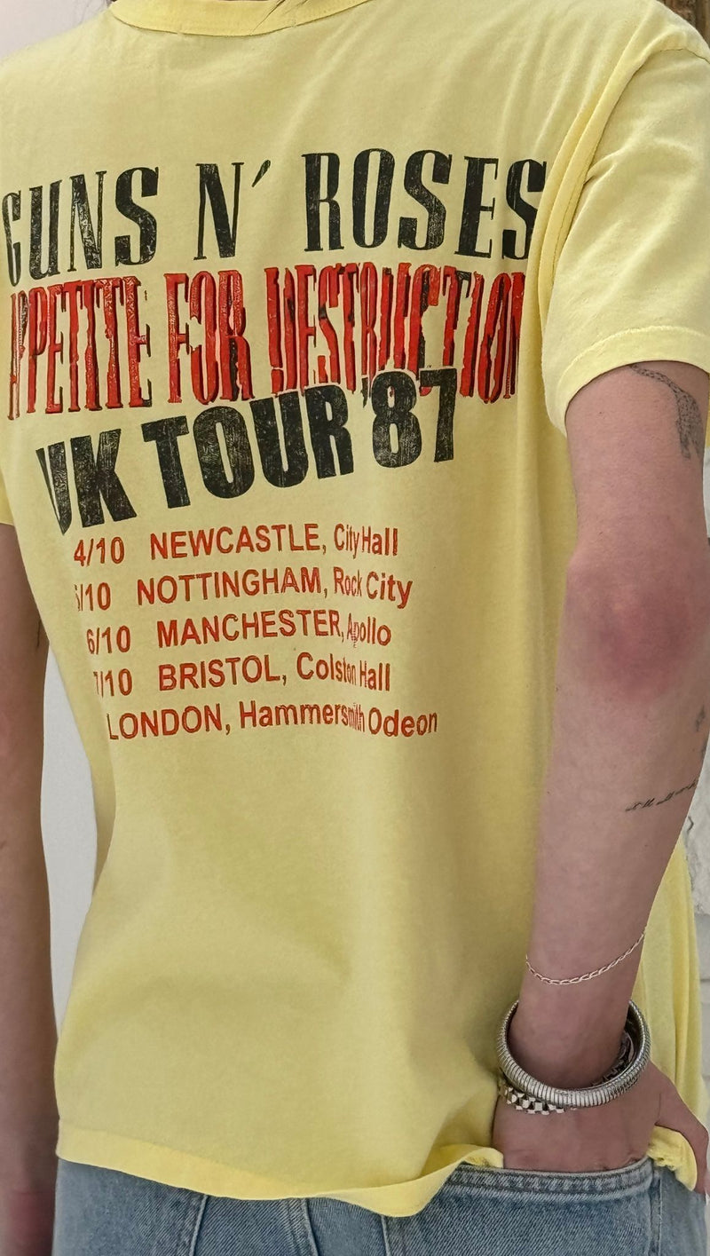 Guns N Roses UK Tour 87 Ringer Tee - Yellow Mist