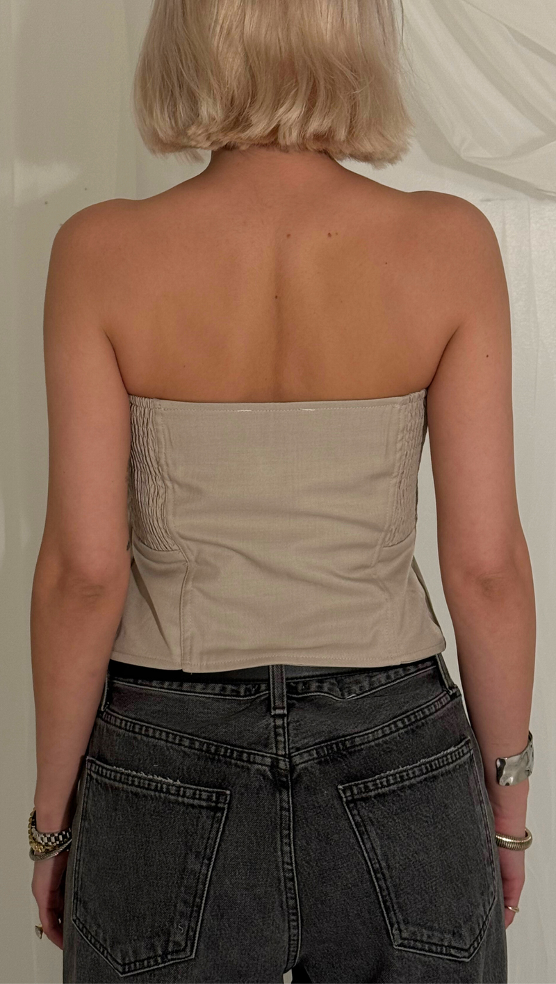 Arlo Strapless Top - Beige