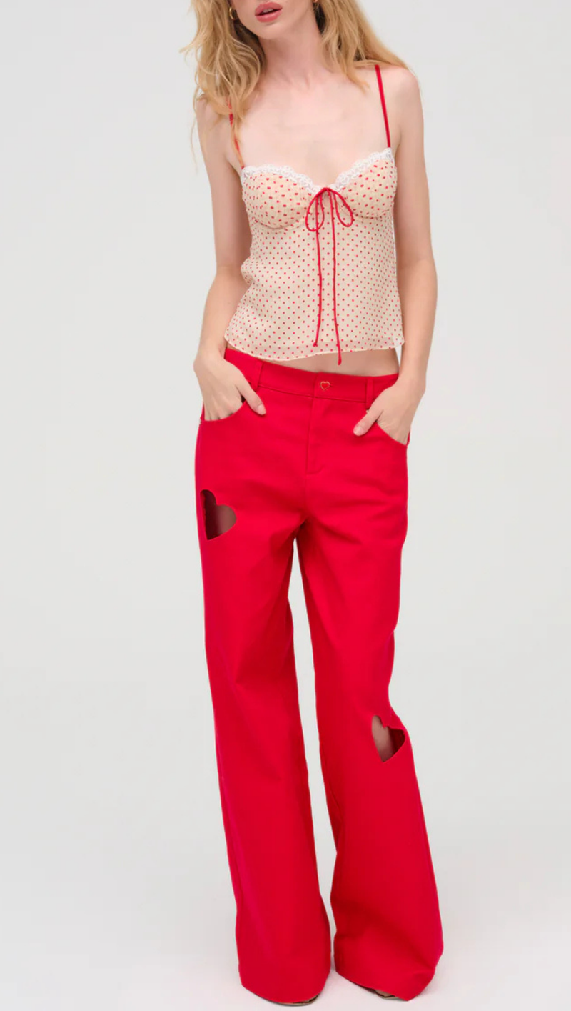 Love Dot Camisole Top - Cream White