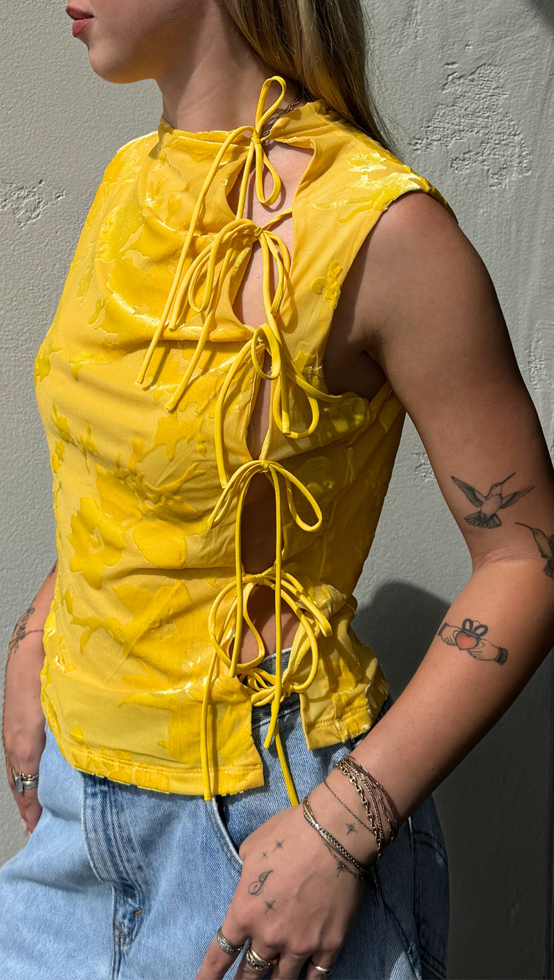 Burnout Tie Tank - Yellow